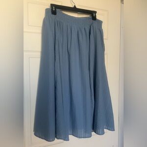 Torrid blue midi smocked skirt